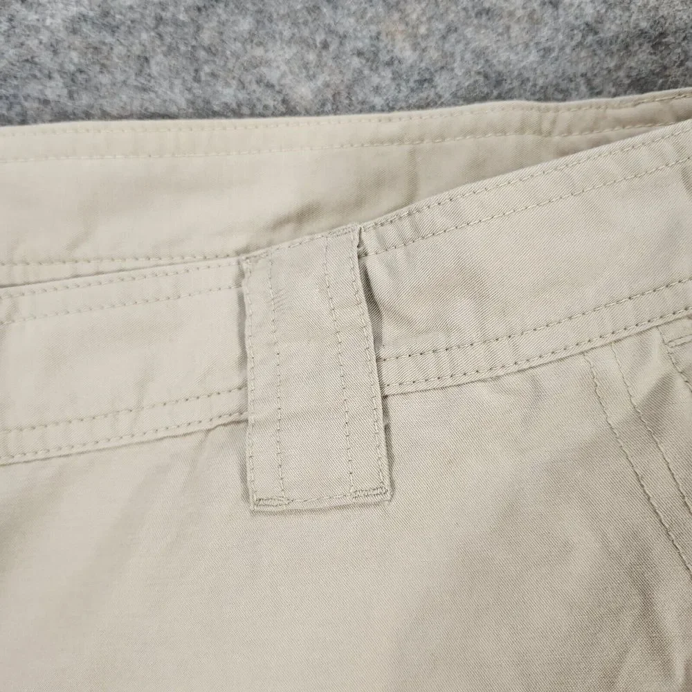 Columbia Shorts Men 42 Beige Cargo Zip Pocket Cotton Nylon Hiking Fishing Casual